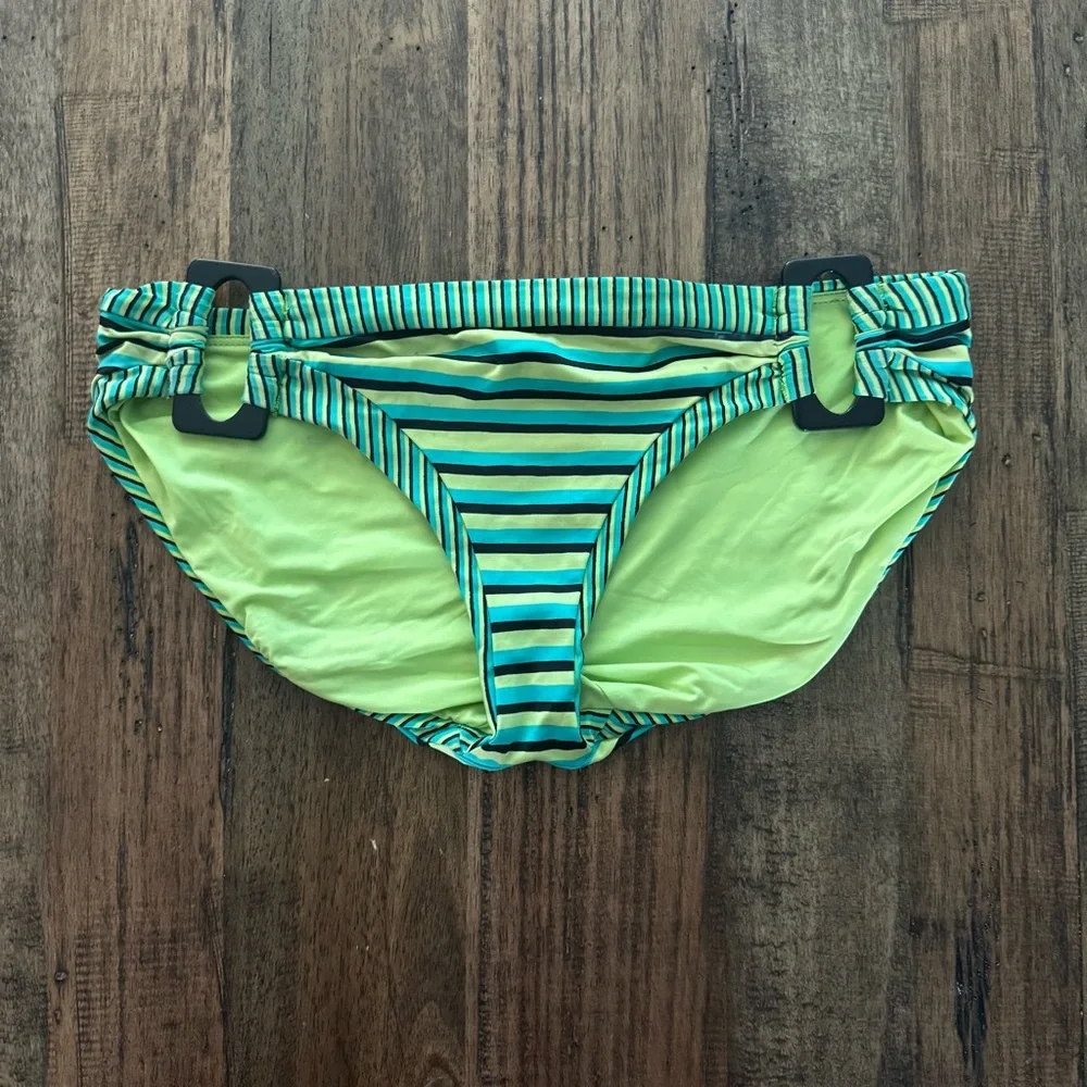 Nanette Lepore‎ Striped Green Hipster Bikini Bottom XS